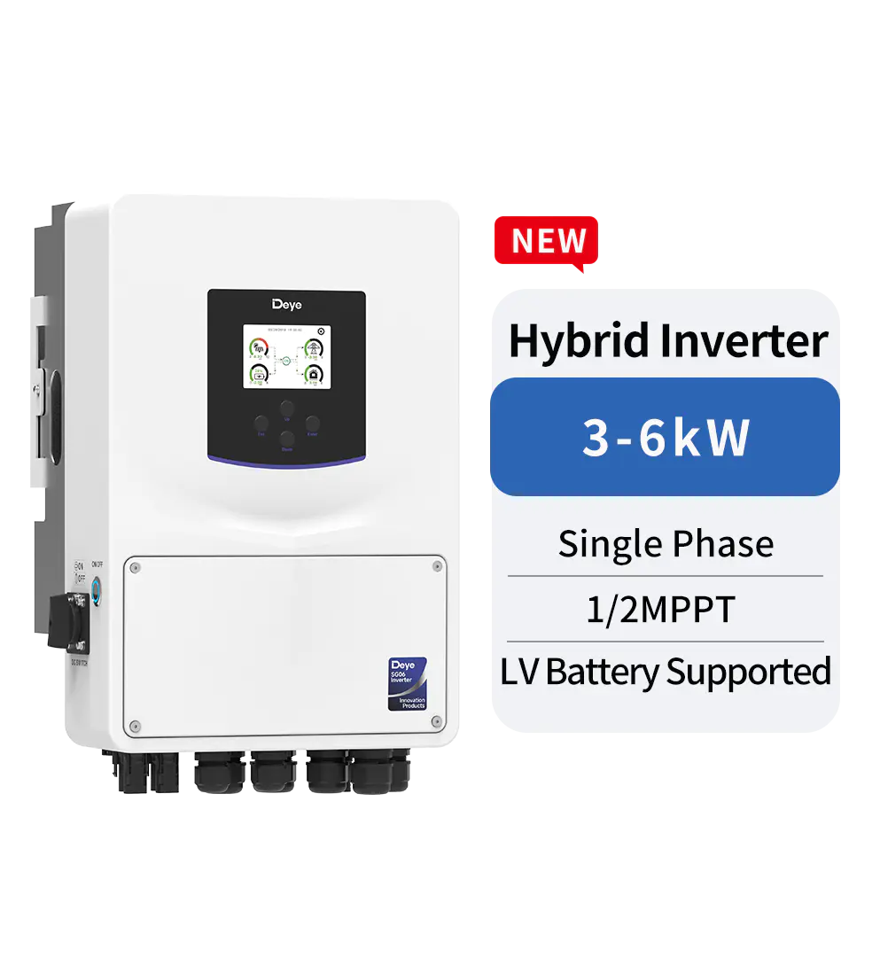 Deye 3 to 6kW single phase hybrid inverter product image
